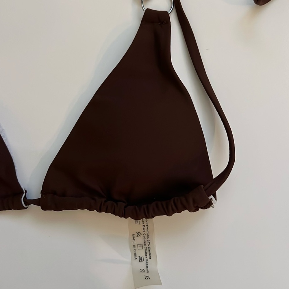 Women's Brown Triangle XS Bikini Top - Picture 2 of 7